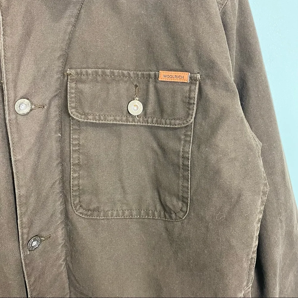 Woolrich Barn Sherpa Lined Jacket Corduroy Collar Sz L - Picture 2 of 11